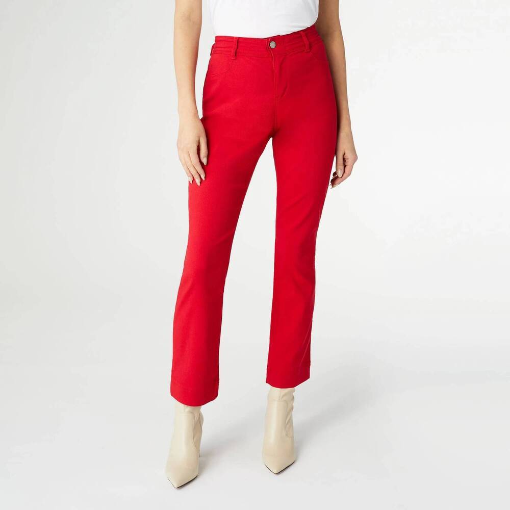 NEW COCO + CARMEN lovely straight leg pant in red